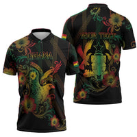 Personalized Ghana Zipper Polo Shirt Eagle Of Freedom And Justice