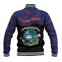 Personalized Liberia Baseball Jacket Map With Pepper Flowers Scratch Texture