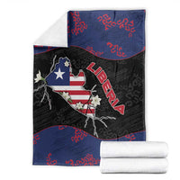 Liberia Blanket Map With Pepper Flowers Scratch Texture