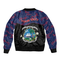 Personalized Liberia Bomber Jacket Map With Pepper Flowers Scratch Texture