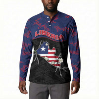 Personalized Liberia Button Sweatshirt Map With Pepper Flowers Scratch Texture