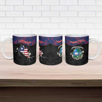 Personalized Liberia Ceramic Mug Map With Pepper Flowers Scratch Texture