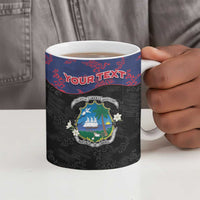 Personalized Liberia Ceramic Mug Map With Pepper Flowers Scratch Texture