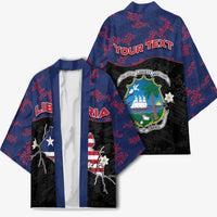 Personalized Liberia Kimono Map With Pepper Flowers Scratch Texture