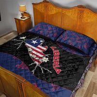 Liberia Quilt Bed Set Map With Pepper Flowers Scratch Texture