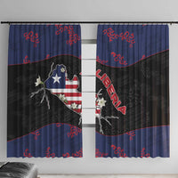 Liberia Window Curtain Map With Pepper Flowers Scratch Texture