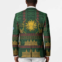Mali Blazer Golden Sun And Mosque Patterns Retro Style