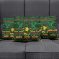 Mali Pillow Cover Golden Sun And Mosque Patterns Retro Style