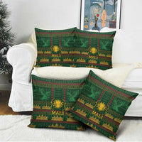 Mali Pillow Cover Golden Sun And Mosque Patterns Retro Style