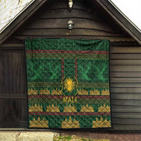 Mali Quilt Golden Sun And Mosque Patterns Retro Style