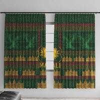 Mali Window Curtain Golden Sun And Mosque Patterns Retro Style
