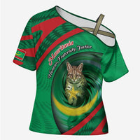 Personalized Mauritania Cross Shoulder Shirt African Wildcat From Richat Structure