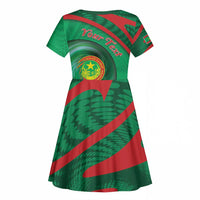 Personalized Mauritania Kid Short Sleeve Dress African Wildcat From Richat Structure