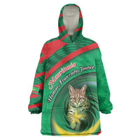 Personalized Mauritania Kid Wearable Blanket Hoodie African Wildcat From Richat Structure
