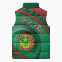 Personalized Mauritania Sleeveless Puffer Jacket African Wildcat From Richat Structure