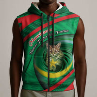 Personalized Mauritania Sleeveless Zip Hoodie African Wildcat From Richat Structure