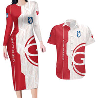 Greenland Couples Matching Long Sleeve Bodycon Dress and Hawaiian Shirt Coat Of Arms Unique Style