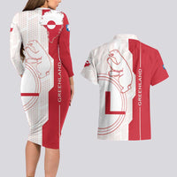 Greenland Couples Matching Long Sleeve Bodycon Dress and Hawaiian Shirt Coat Of Arms Unique Style