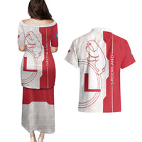 Greenland Couples Matching Puletasi and Hawaiian Shirt Coat Of Arms Unique Style