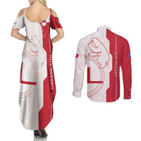 Greenland Couples Matching Summer Maxi Dress and Long Sleeve Button Shirt Coat Of Arms Unique Style