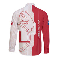 Greenland Long Sleeve Button Shirt Coat Of Arms Unique Style
