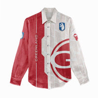 Greenland Women Casual Shirt Coat Of Arms Unique Style