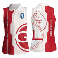 Greenland Women Sleeveless Polo Shirt Coat Of Arms Unique Style