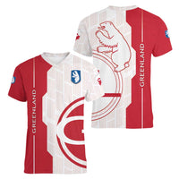 Greenland Women V-Neck T-Shirt Coat Of Arms Unique Style