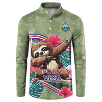 Costa Rica Button Sweatshirt Pura Vida Dabbing Sloth
