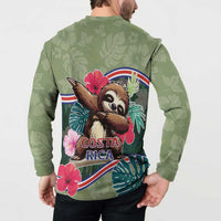 Costa Rica Button Sweatshirt Pura Vida Dabbing Sloth