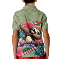 Costa Rica Kid Polo Shirt Pura Vida Dabbing Sloth
