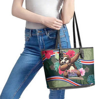 Costa Rica Leather Tote Bag Pura Vida Dabbing Sloth