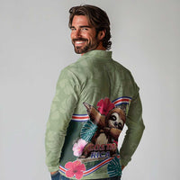 Costa Rica Long Sleeve Polo Shirt Pura Vida Dabbing Sloth