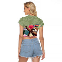 Costa Rica Raglan Cropped T Shirt Pura Vida Dabbing Sloth