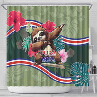 Costa Rica Shower Curtain Pura Vida Dabbing Sloth