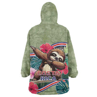 Costa Rica Wearable Blanket Hoodie Pura Vida Dabbing Sloth
