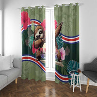 Costa Rica Window Curtain Pura Vida Dabbing Sloth