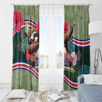 Costa Rica Window Curtain Pura Vida Dabbing Sloth