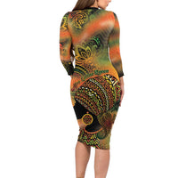 Black Women Family Matching Long Sleeve Bodycon Dress and Hawaiian Shirt Afro Latina Queen - Wonder Print Shop