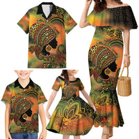 Black Women Family Matching Mermaid Dress and Hawaiian Shirt Afro Latina Queen - Wonder Print Shop