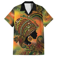 Black Women Family Matching Off Shoulder Short Dress and Hawaiian Shirt Afro Latina Queen - Wonder Print Shop