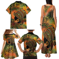 Black Women Family Matching Tank Maxi Dress and Hawaiian Shirt Afro Latina Queen - Wonder Print Shop