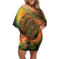 Black Women Off Shoulder Short Dress Afro Latina Queen - Wonder Print Shop