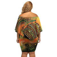 Black Women Off Shoulder Short Dress Afro Latina Queen - Wonder Print Shop