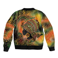 Black Women Sleeve Zip Bomber Jacket Afro Latina Queen - Wonder Print Shop