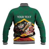 Personalized Saint Kitts and Nevis Baseball Jacket Pelican With Poinciana Flowers - Wonder Print Shop
