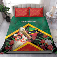 Saint Kitts and Nevis Bedding Set Pelican With Poinciana Flowers - Wonder Print Shop