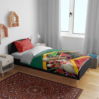 Saint Kitts and Nevis Bedding Set Pelican With Poinciana Flowers - Wonder Print Shop