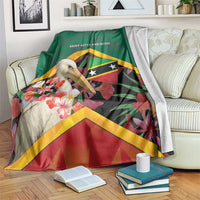 Saint Kitts and Nevis Blanket Pelican With Poinciana Flowers - Wonder Print Shop