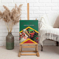 Saint Kitts and Nevis Canvas Wall Art Pelican With Poinciana Flowers - Wonder Print Shop